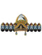 BookMyCostume Ravan Crown with Detachable Face Extension 10 Head Set – Plywood Ramleela Mukut Costume for Dussehra & Fancy Dress Accessory For Adults